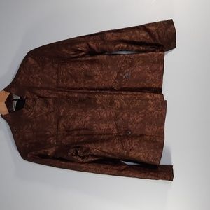 CHICO'S BROWN/COPPER BLAZER SZ 1
